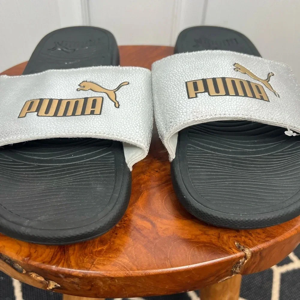 PUMA Cool Cat 2.0 Slide Sandals Black Unisex Mens Size 9 Casual Slip On